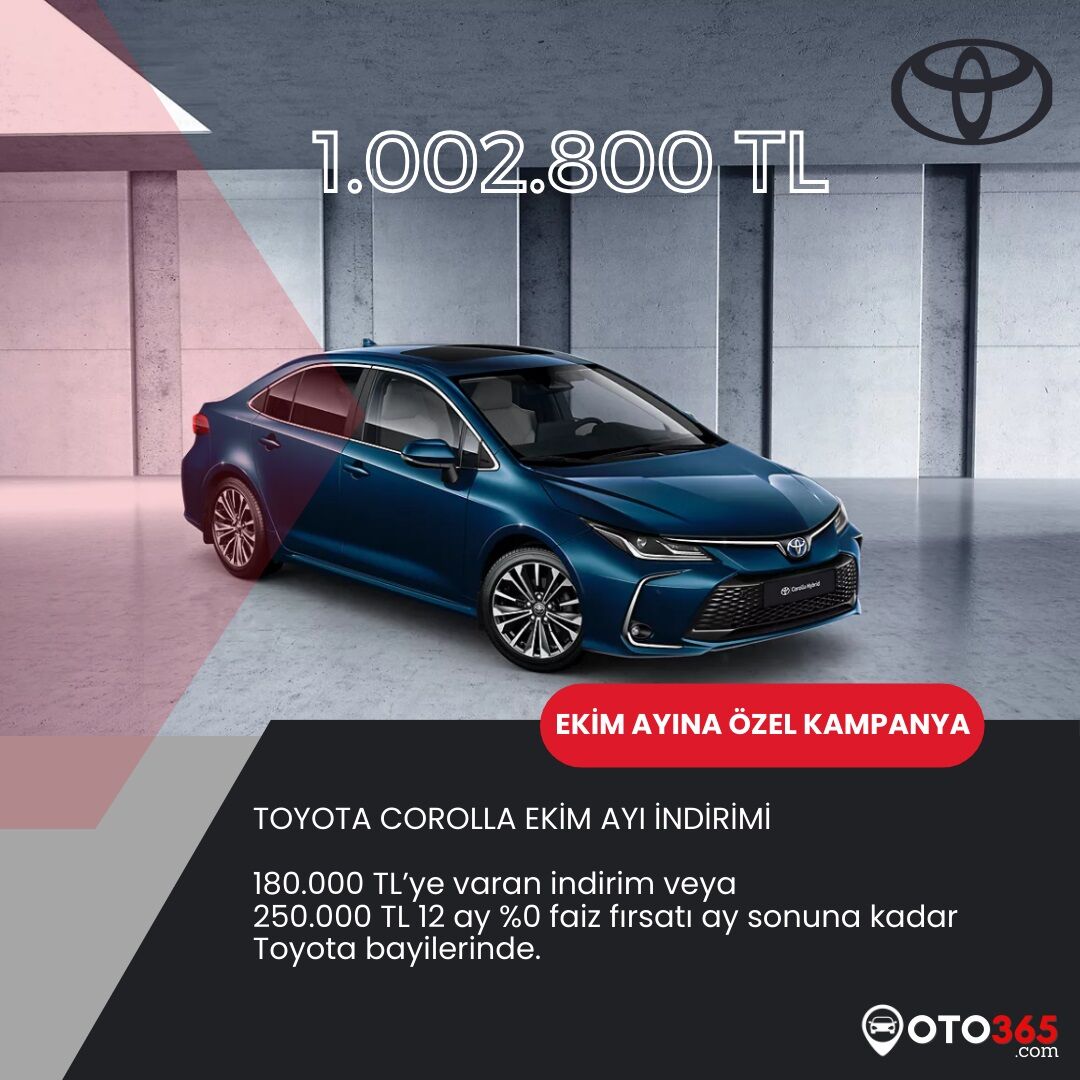 Toyota Corolla Ekim Ayı İndirimi
