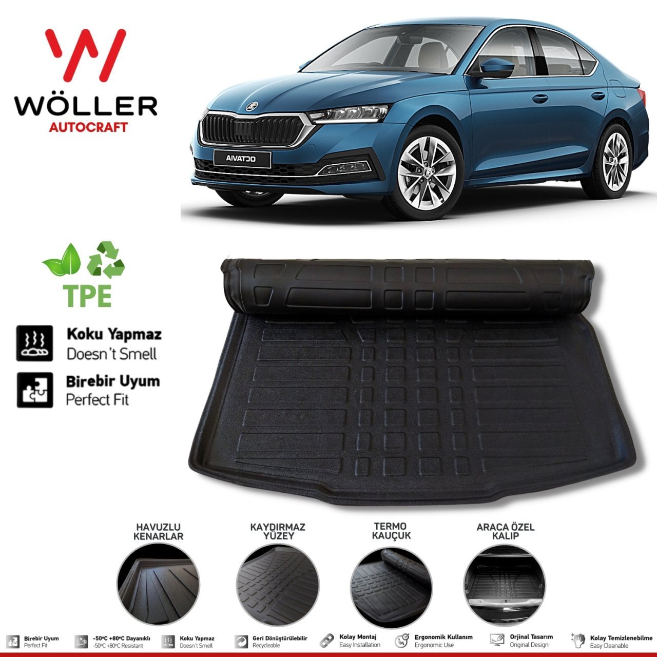 Skoda Octavia Bagaj Havuzu 2021 Sonrası 3D Wöller Ultraflex Esnek
