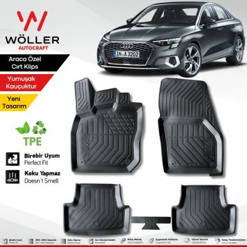Audi A3 Sedan Paspas 2021 Sonrası 3d Havuzlu Wöller Paspas