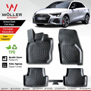 Audi A3 Paspas 2021 2026 Arası Hatchback Uyumlu 3d Havuzlu Paspas