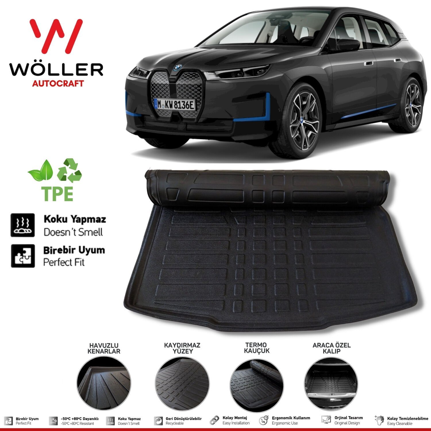 Bmw İX Bagaj Havuzu 2021 Sonrası 3D Wöller Ultraflex Esnek