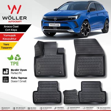 Opel Grandland Paspas 2017 2024 Arası Uyumlu 3d Havuzlu Wöller Paspas