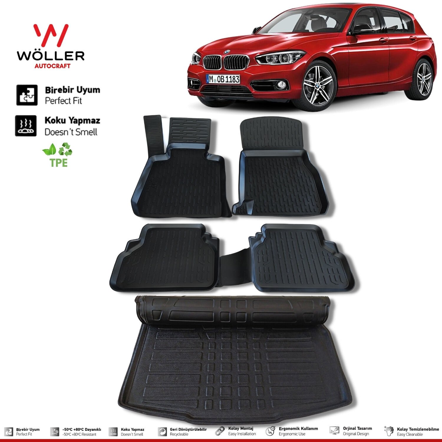Bmw F20 Paspas Bagaj Havuzu 1 Serisi 2011 2018 Arası 3d Ultraflex Set