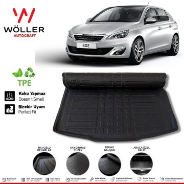 Peugeot 308 Bagaj Havuzu 2014 2021 Arası 3D Wöller Ultraflex Esnek