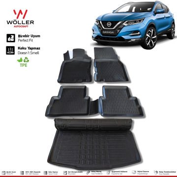 Nissan Qashqai Paspas Bagaj Havuzu 2014 2021 Arası 3d Ultraflex Set