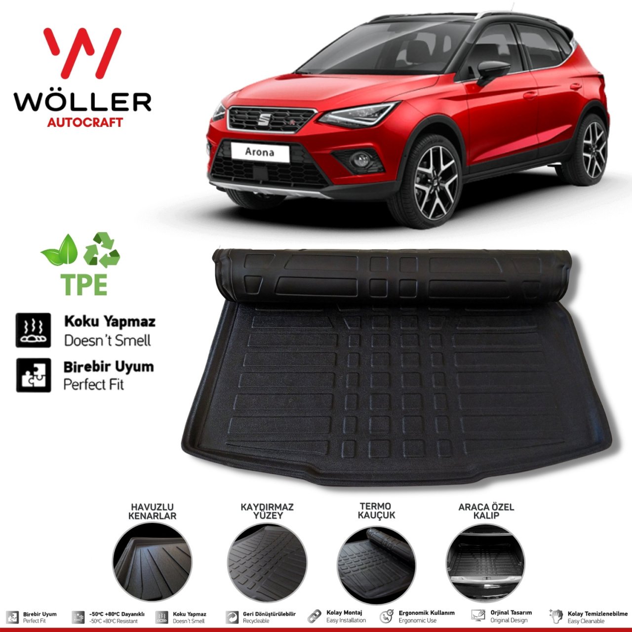 Seat Arona Bagaj Havuzu 2017 2023 Arası 3D Wöller Ultraflex Esnek