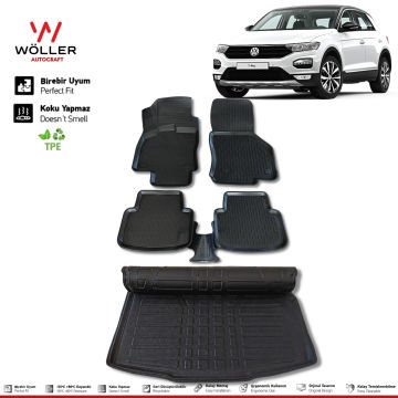 Vw T Roc Paspas Bagaj Havuzu 2016 2025 Arası 3d Ultraflex Set