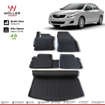 Toyota Corolla Paspas Bagaj Havuzu Set 2007 2012 Arası 3d Havuzlu