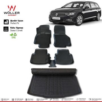 Vw Passat Variant Paspas Bagaj Havuzu Set 2015 Sonrası 3d Ultraflex Set
