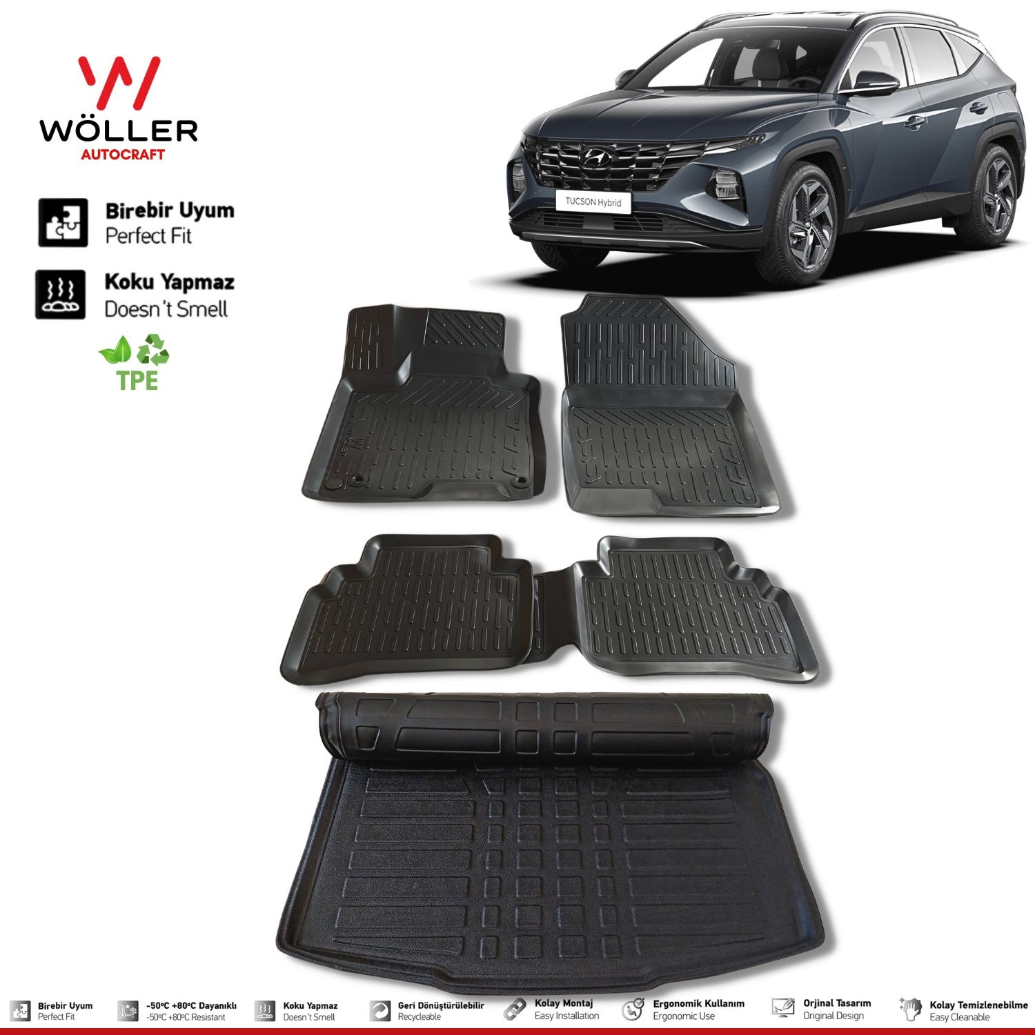 Hyundai Tucson Paspas Bagaj Havuzu Set 2021 Sonrası 3d Ultraflex Set