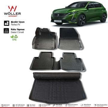 Peugeot 308 Paspas Bagaj Havuzu Set 2022 Sonrası 3d Ultraflex Set