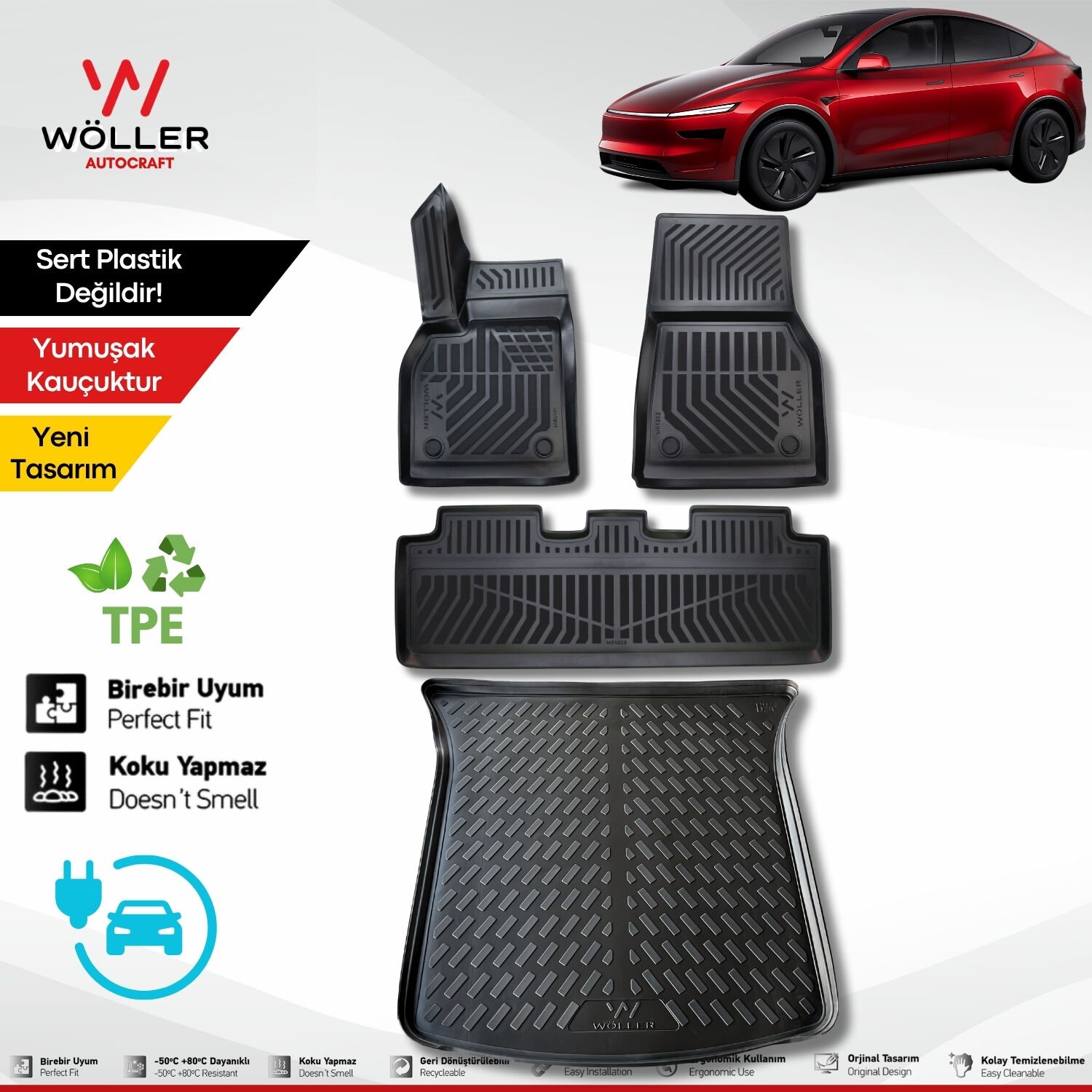 Tesla Model Y Paspas Bagaj Havuzu Set 2019 Sonrası 3d Ultraflex Set