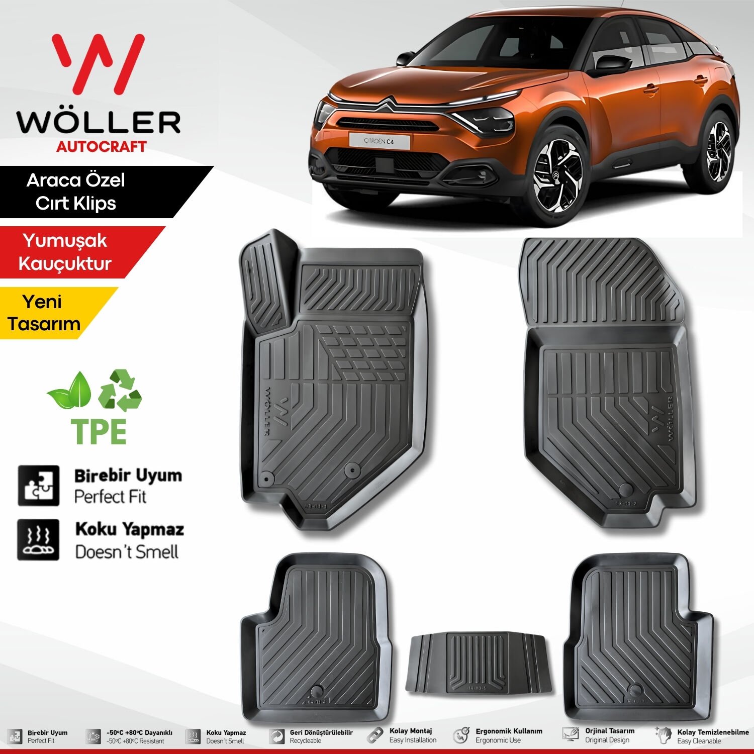 Citroen C4 Paspas 2021 Sonrası 3d Havuzlu Wöller Paspas