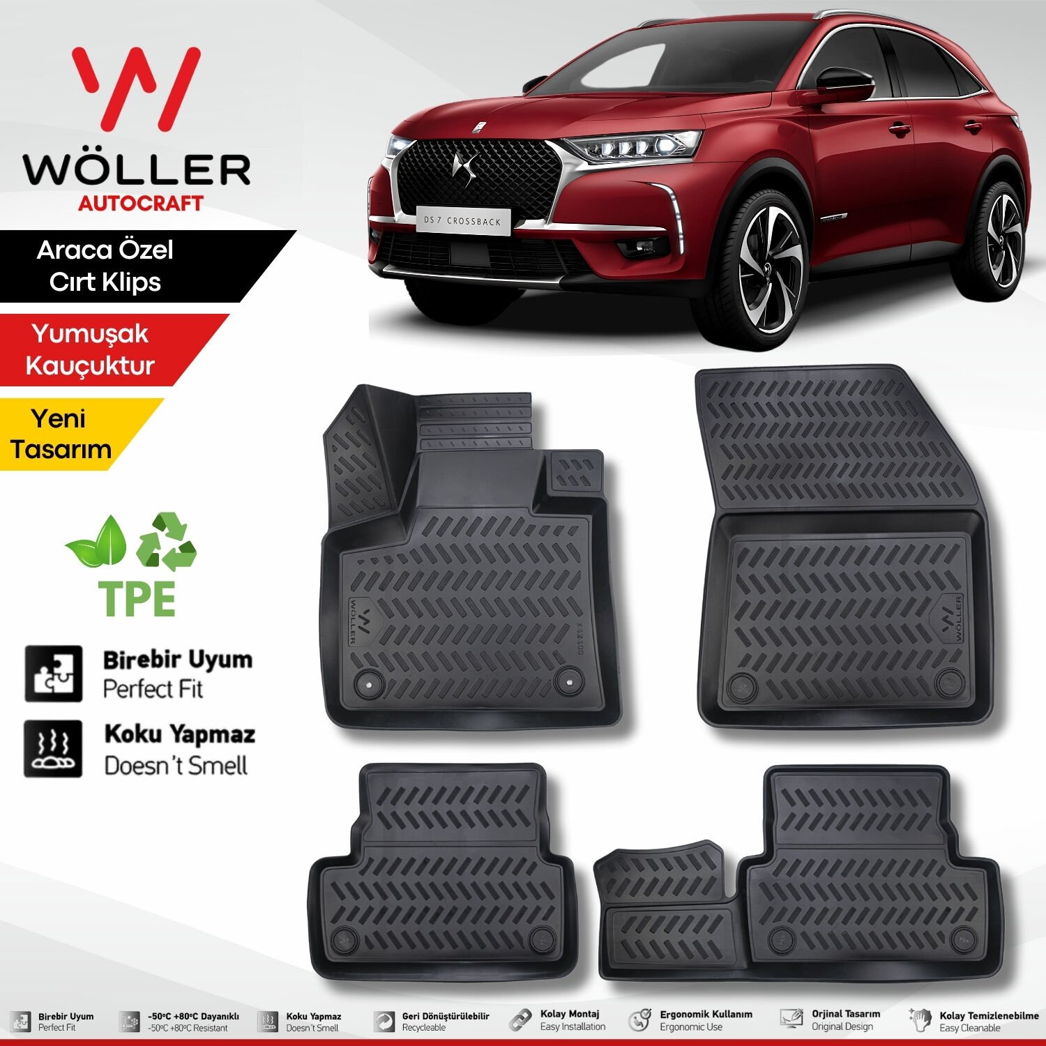 Ds7 Crossback Paspas 2019 Sonrası 3d Havuzlu Wöller Paspas
