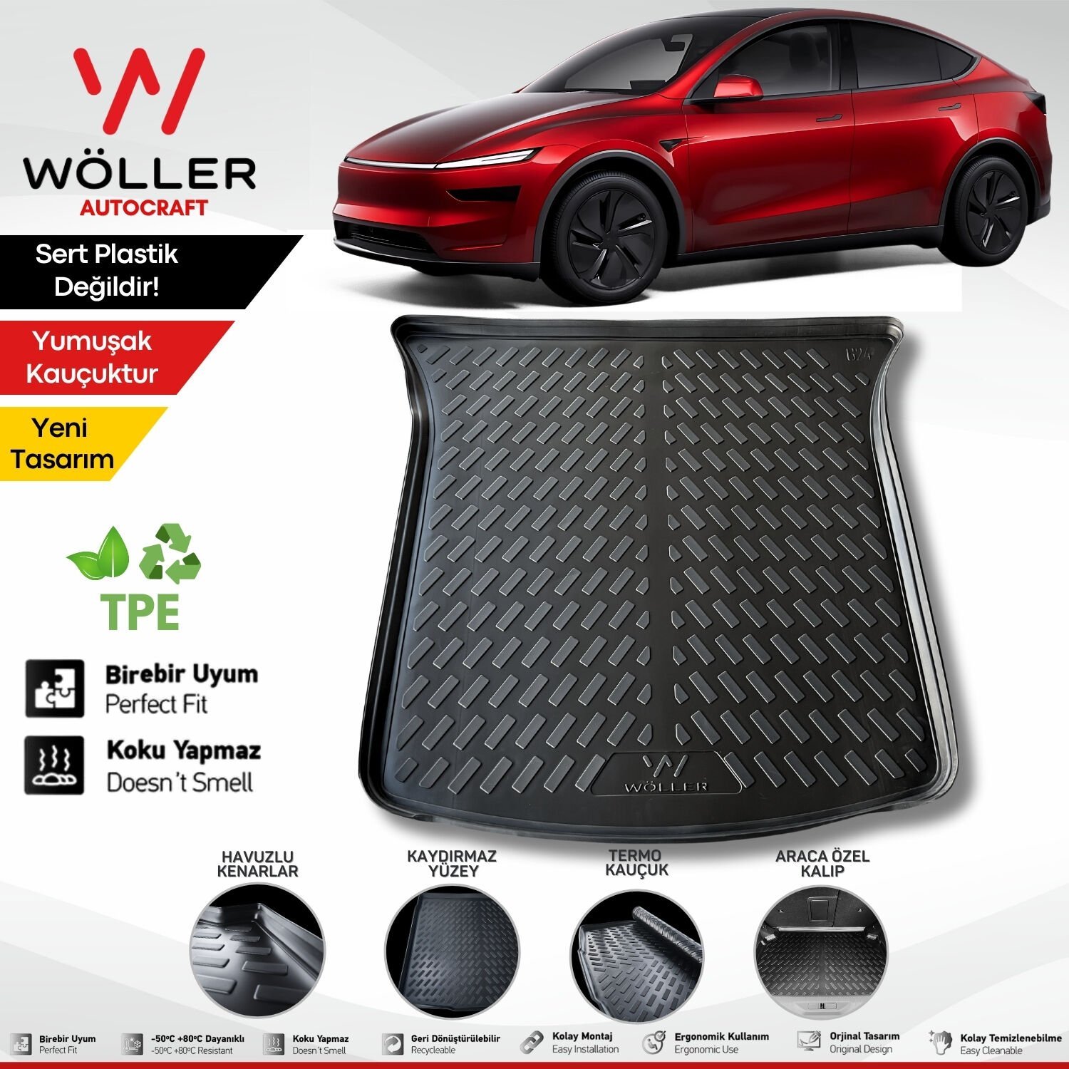 Tesla Model Y Bagaj Havuzu 2019 Sonrası Uyumlu 3d Ultraflex Esnek