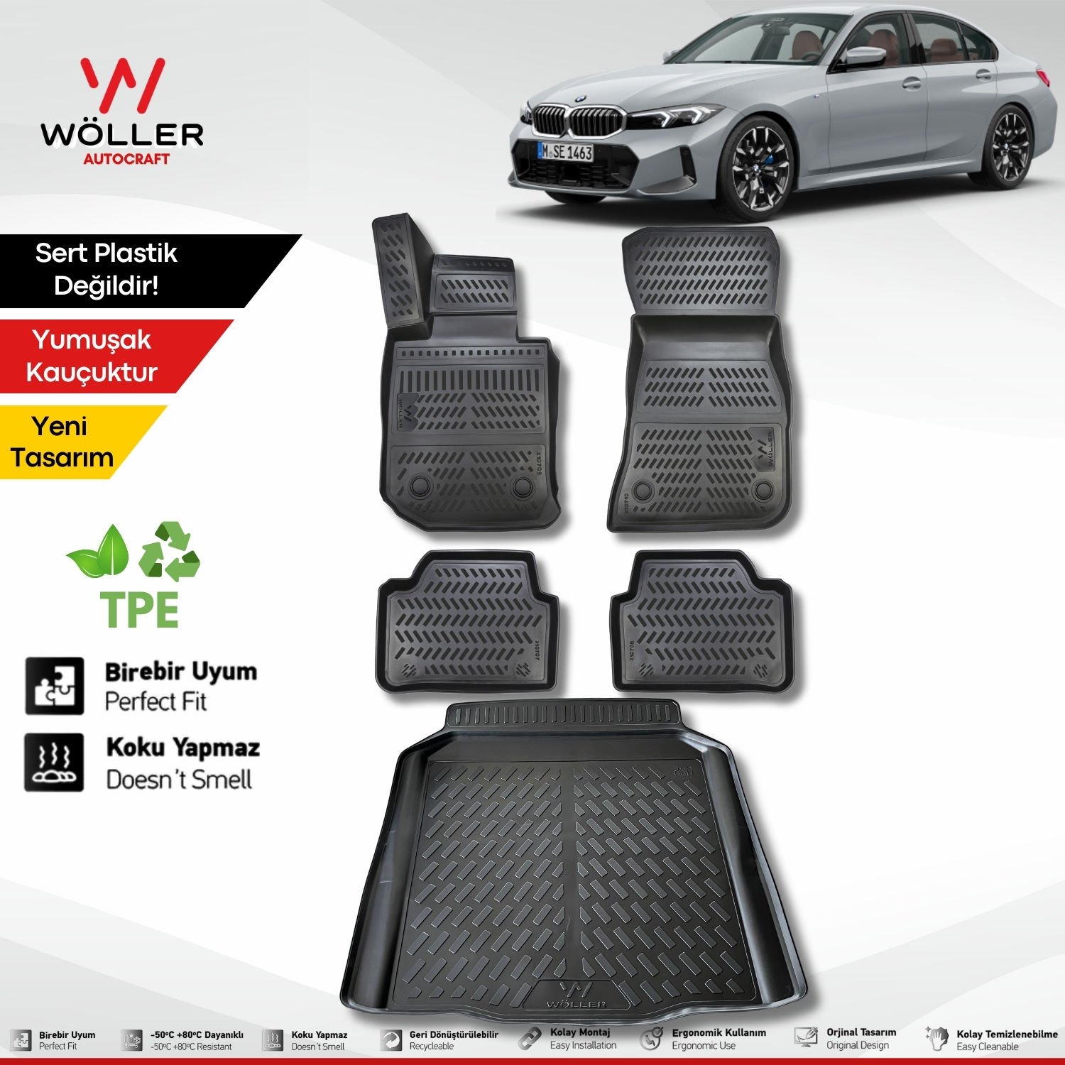 Bmw 3 Serisi G20 Paspas Bagaj Havuzu Set 2019 2025 Arası Uyumlu 3d Wöller Ultraflex Set