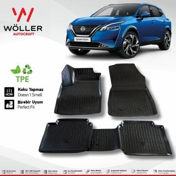 Nissan Qashqai Paspas 2021 Sonrası Uyumlu 3d Havuzlu Paspas