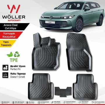 Volkswagen Passat B9 Paspas Variant 2024 Sonrası Uyumlu 3d Havuzlu Paspas