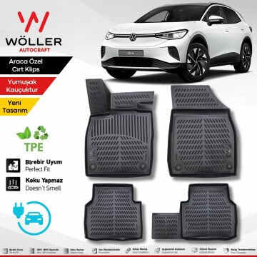 Volkswagen iD4 Paspas 2021 2025 Arası Uyumlu 3d Havuzlu Wöller Paspas