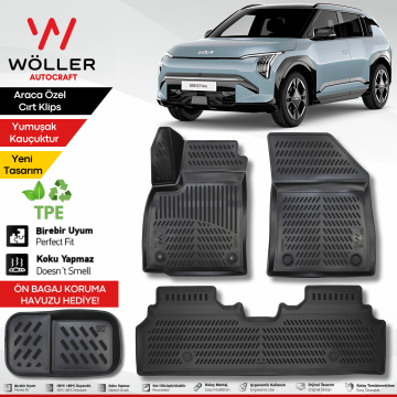 Kia EV3 Paspas 2024 Sonrası Uyumlu 3d Havuzlu Wöller Paspas