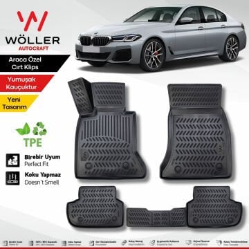 Bmw 5 Serisi G30 Paspas 2017 2023 Arası Uyumlu 3d Havuzlu Wöller Paspas