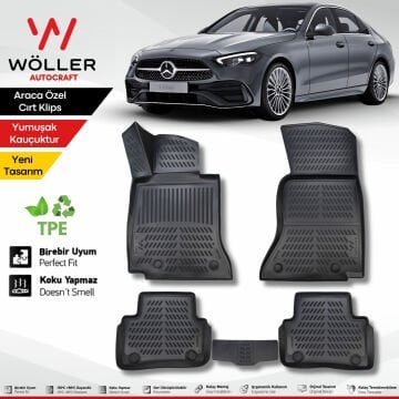 Mercedes C Serisi W206 Paspas 2021 Sonrası Uyumlu 3d Havuzlu Wöller Paspas
