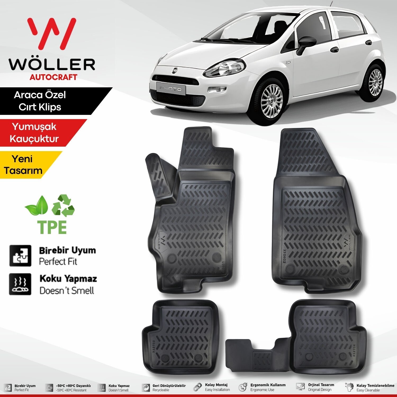 Fiat Punto Paspas 2005 2018 Arası Uyumlu 3d Havuzlu Paspas