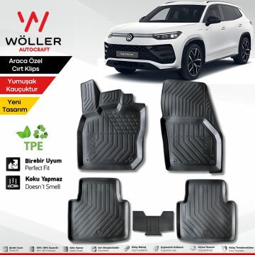 Volkswagen Tayron Paspas 2024 Sonrası Uyumlu 3D Wöller Ultraflex Esnek