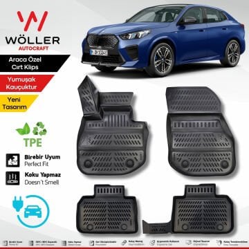 Bmw İX2 Paspas Elektrikli 2024 Sonrası Uyumlu 3d Havuzlu Wöller Paspas