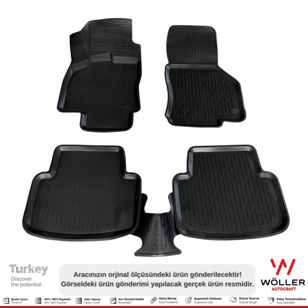 Audi A3 Sedan Paspas 2013 2020 Arası 3d Havuzlu Wöller Paspas