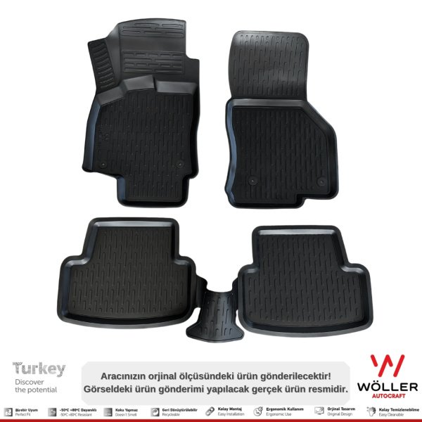 Audi A3 Sedan Paspas 2013 2020 Arası 3d Havuzlu Wöller Paspas
