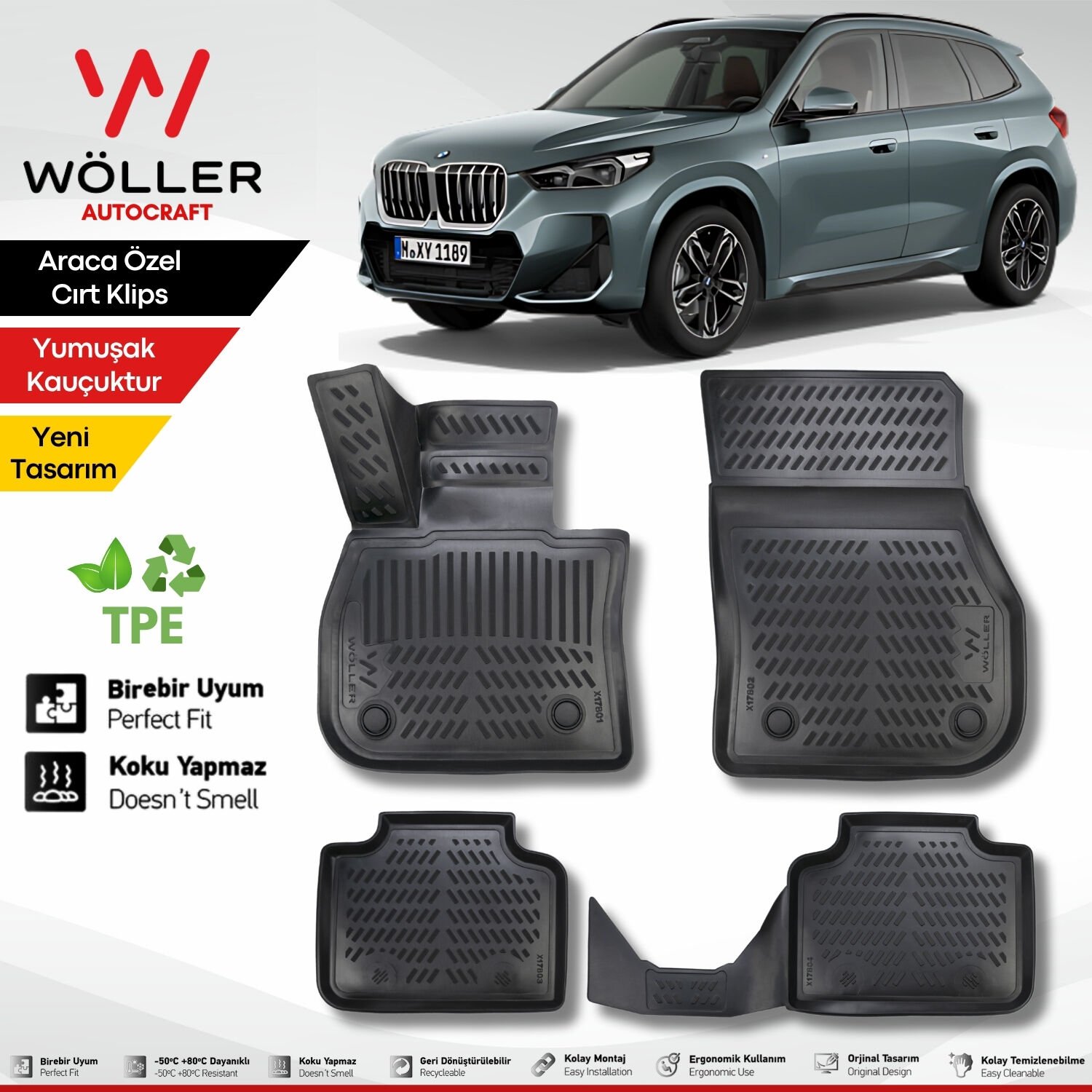 Bmw X1 Paspas 2022 Sonrası Uyumlu 3d Havuzlu Wöller Paspas
