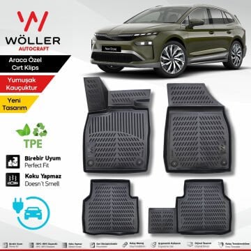 Skoda Enyaq Paspas Elektrikli 2024 Sonrası Uyumlu 3d Havuzlu Wöller Paspas