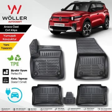 Citroen E C3 Aircross Paspas Elektrikli 2025 Sonrası Uyumlu 3d Havuzlu Wöller Paspas