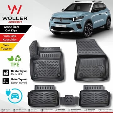 Citroen E C3 Paspas Elektrikli 2024 Sonrası Uyumlu 3d Havuzlu Wöller Paspas