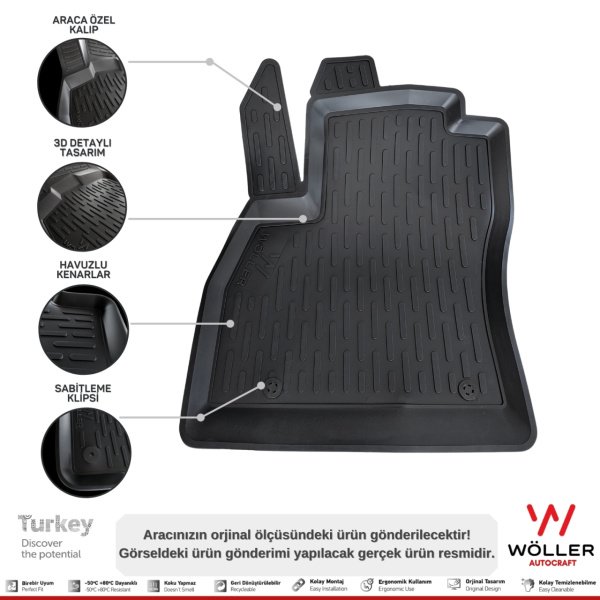 Fiat Fiorino Paspas 2007 2020 Arası 3d Havuzlu Wöller Paspas