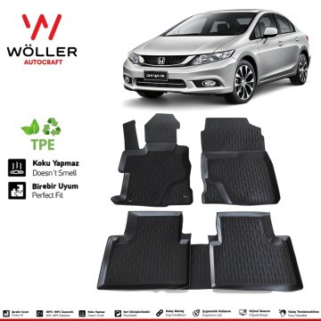 Honda Civic FB7 Paspas 2012 2016 Arası 3d Havuzlu Wöller Paspas