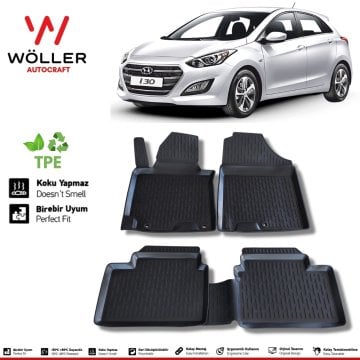 Hyundai İ30 Paspas 2013 2017 Arası 3d Havuzlu Wöller Paspas