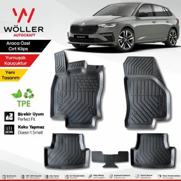 Skoda Scala Paspas 2020 2026 Arası Uyumlu 3d Havuzlu Wöller Paspas