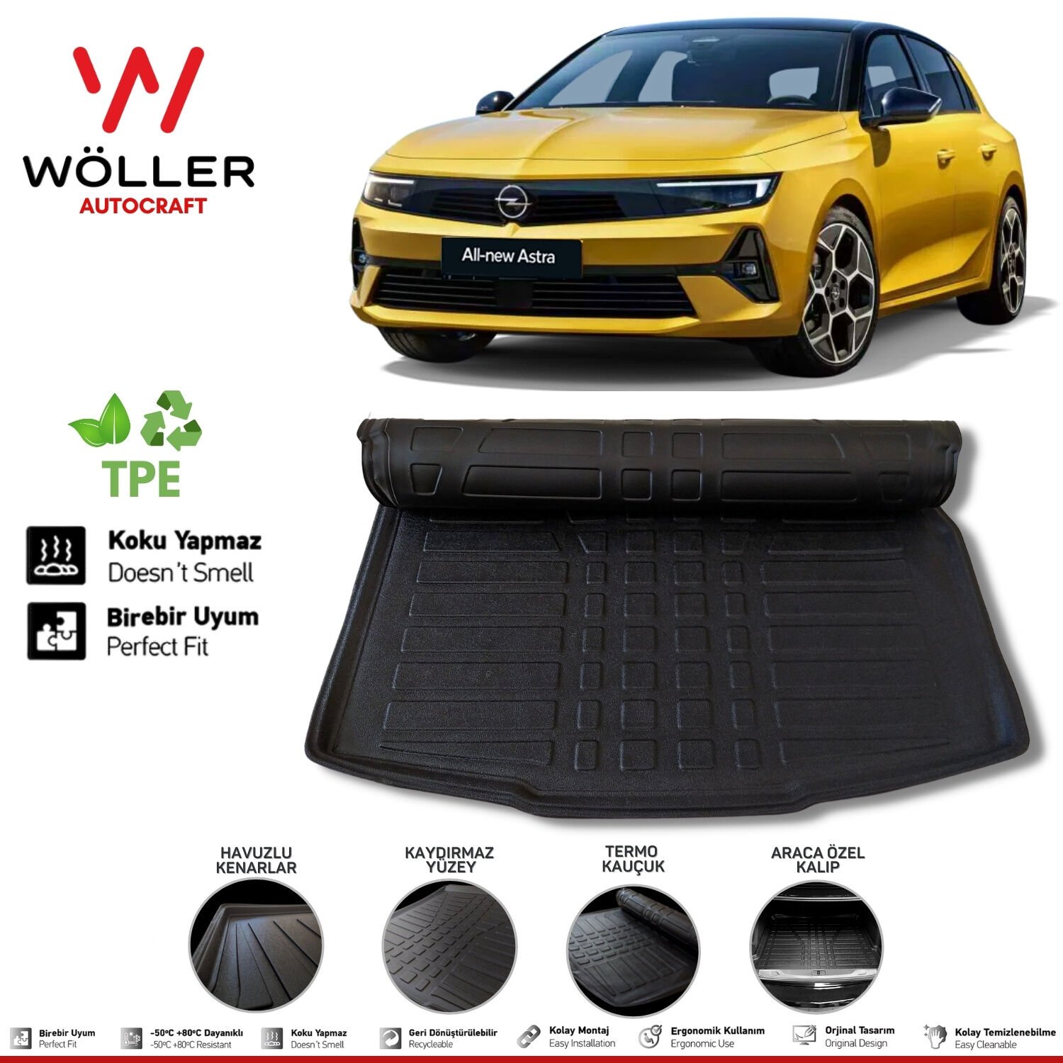 Opel Astra L Bagaj Havuzu 2022 Sonrası 3D Wöller Ultraflex Esnek