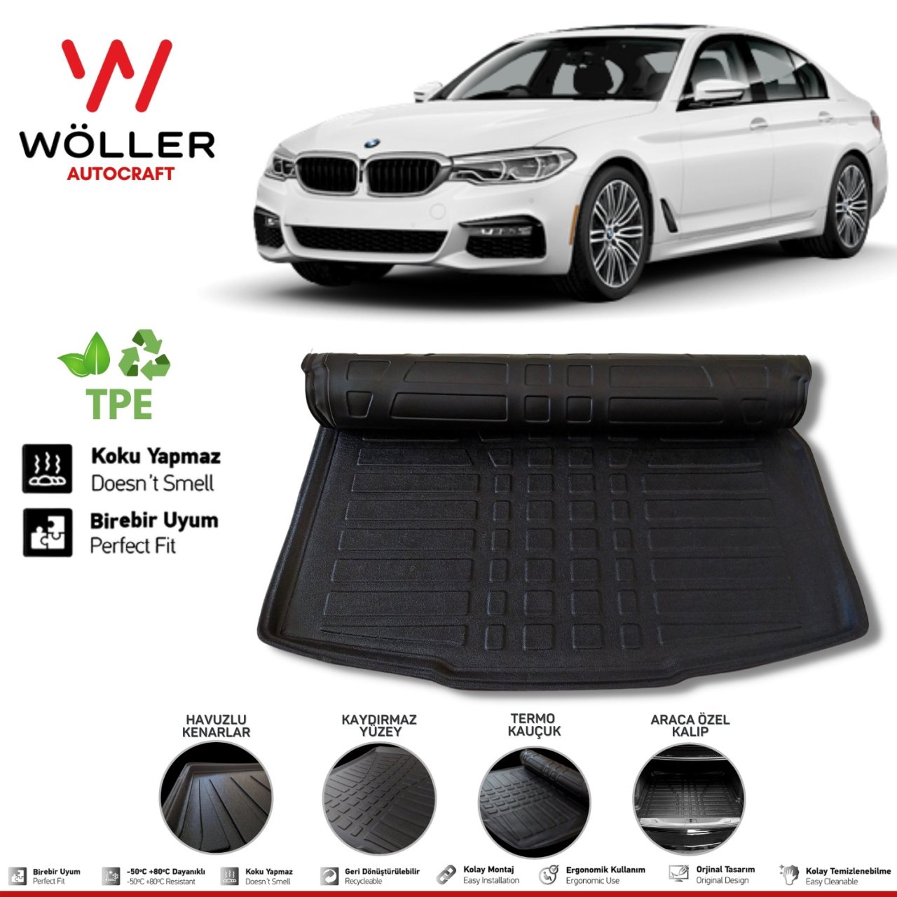 Bmw 5 Serisi G30 Bagaj Havuzu 2016 Sonras 3D Wöller Ultraflex Esnek