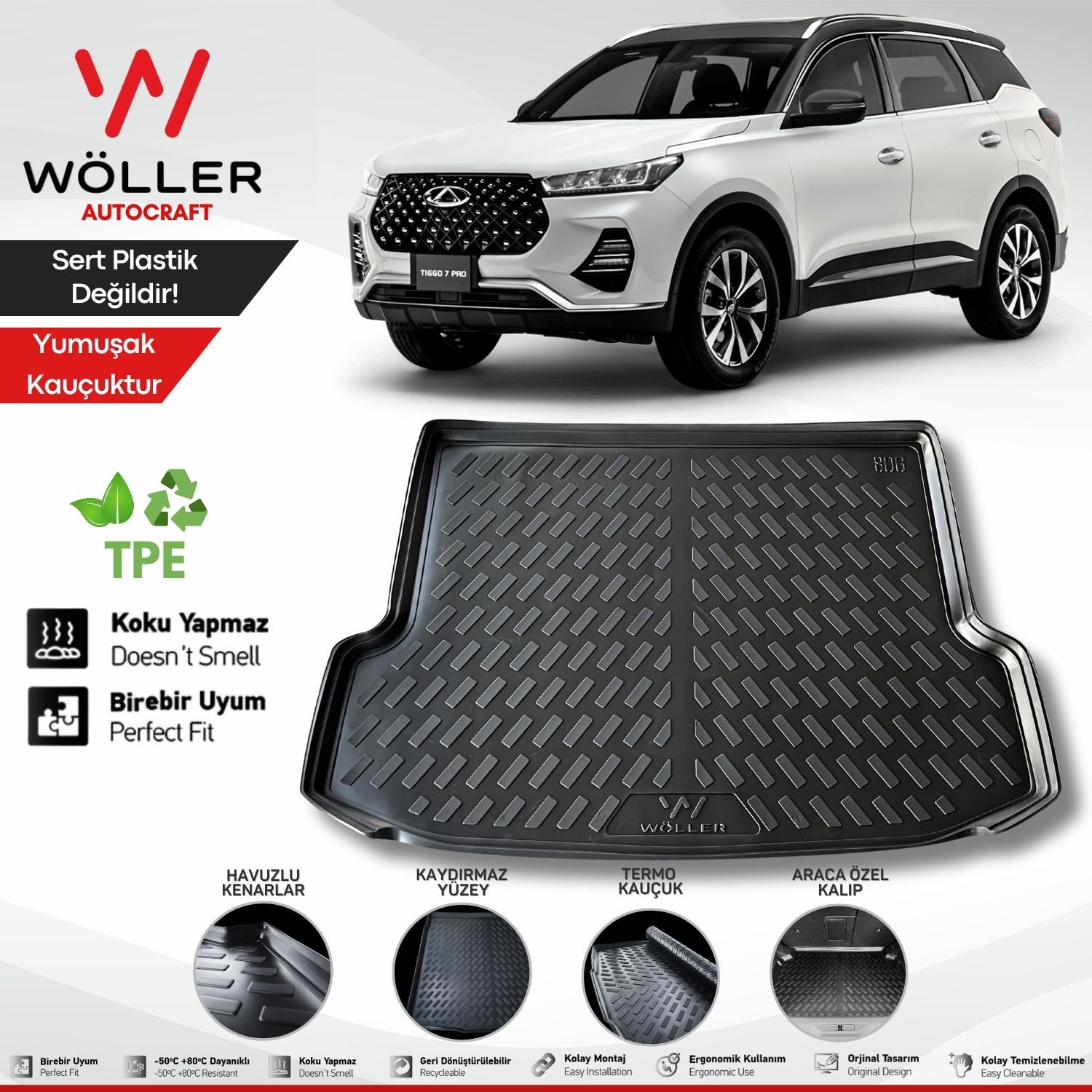 Chery Tiggo 7 Pro Bagaj Havuzu 2022 Sonrası 3D Wöller Ultraflex Esnek